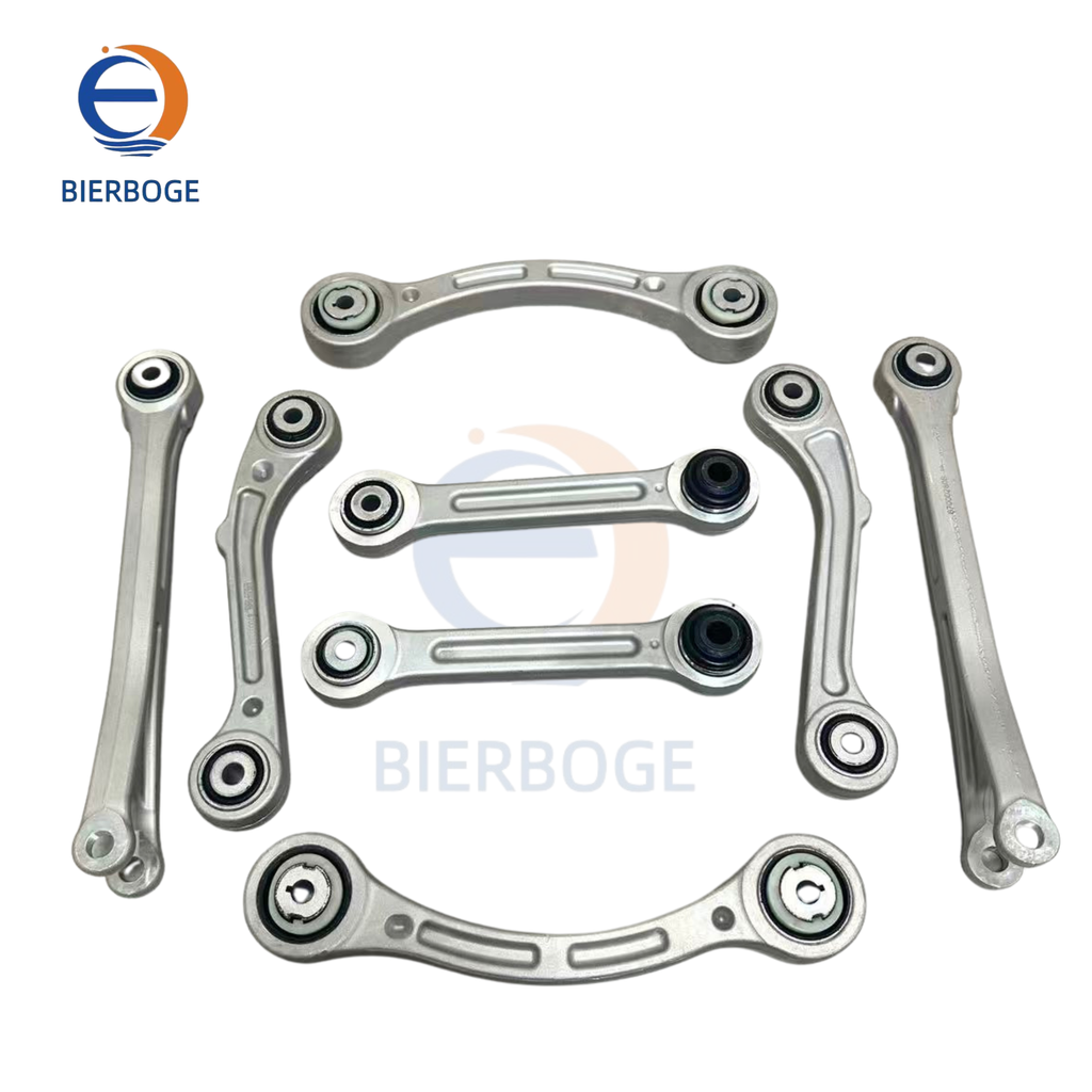 8-piece Rear Suspension Control Arm Kit Compatible with Maserati Ghibli M156 M157, Part Numbers: 670002808, 670006273, 670007252, 670007251