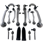 16-piece set of high-quality front control arms, inner and outer tie rod ends, compatible with Audi A6 C6, A8 D3, Volkswagen Phaeton and Bentley Flying Spur