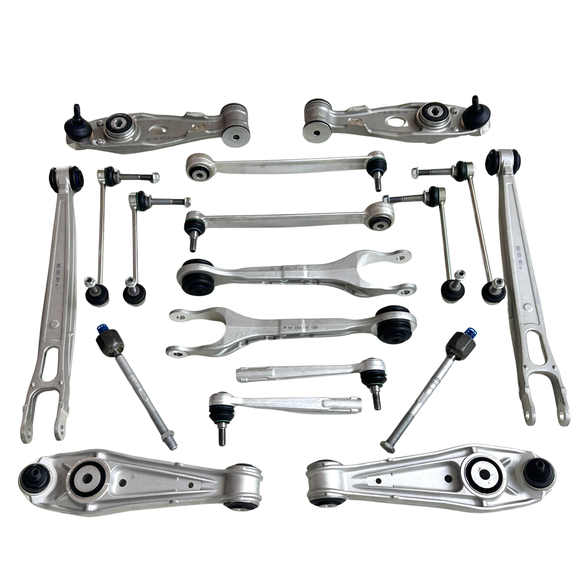 Brand new high-quality front and rear control arms, front and rear stabilizer bars, inner and outer tie rod ends suitable for Porsche 718, 991, 982, 981