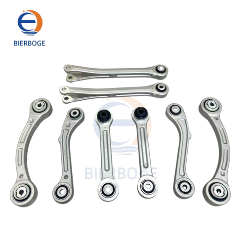 8-piece Rear Suspension Control Arm Kit Compatible with Maserati Ghibli M156 M157, Part Numbers: 670002808, 670006273, 670007252, 670007251