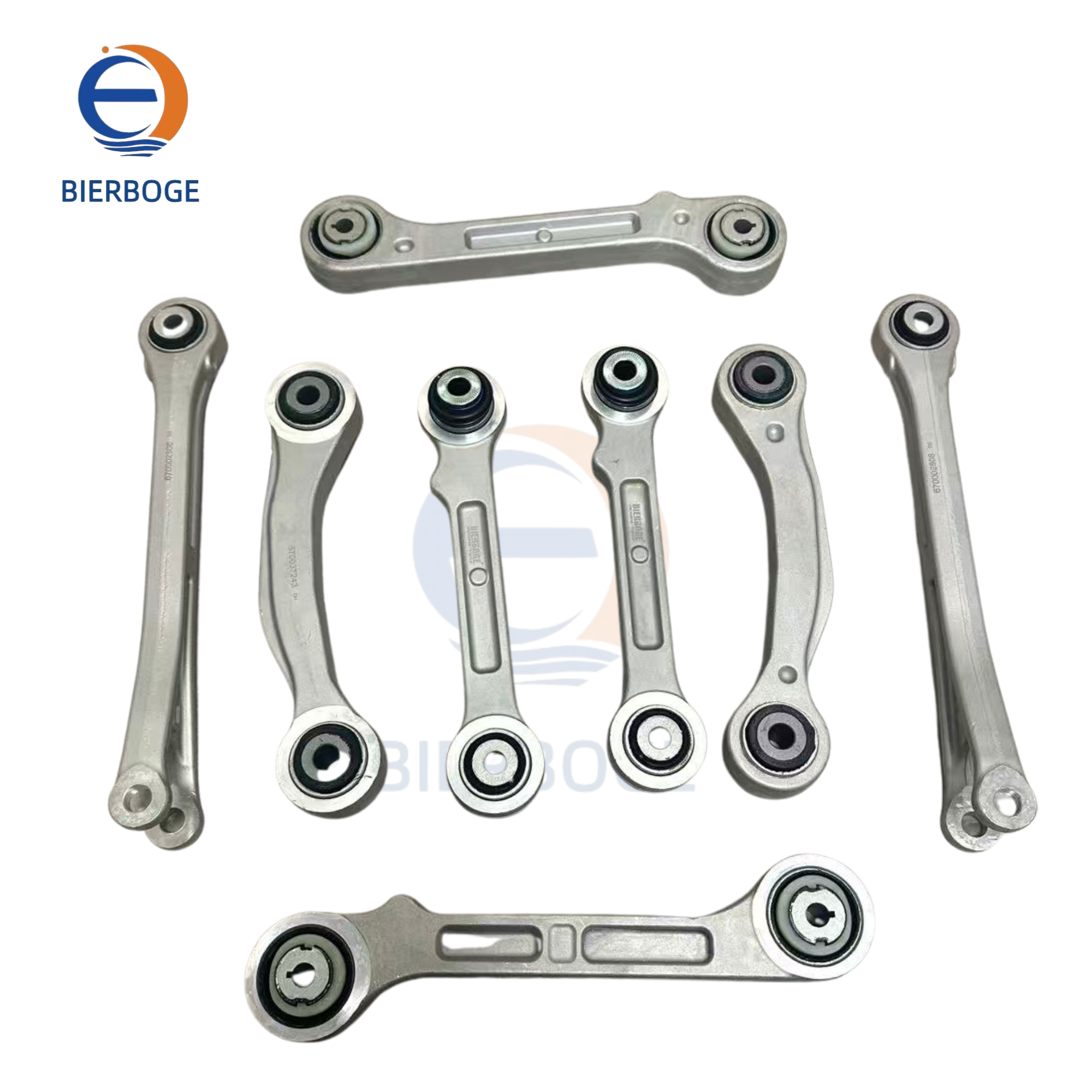 8-piece Rear Control Arm Suspension Kit for Maserati Levante M161, Part Numbers: 670002808, 670032016, 670032017, 670158898, Equivalent Part Number: 670037243