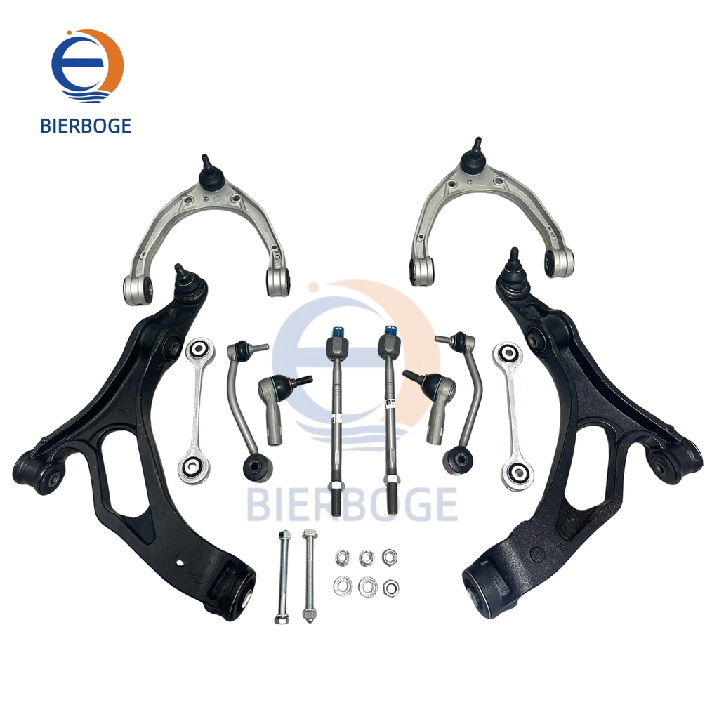 Suitable for 2004-2010 models of Touareg and Cayenne, including a full set of front control arms, front and rear stabilizer bars, inner and outer tie rod ends