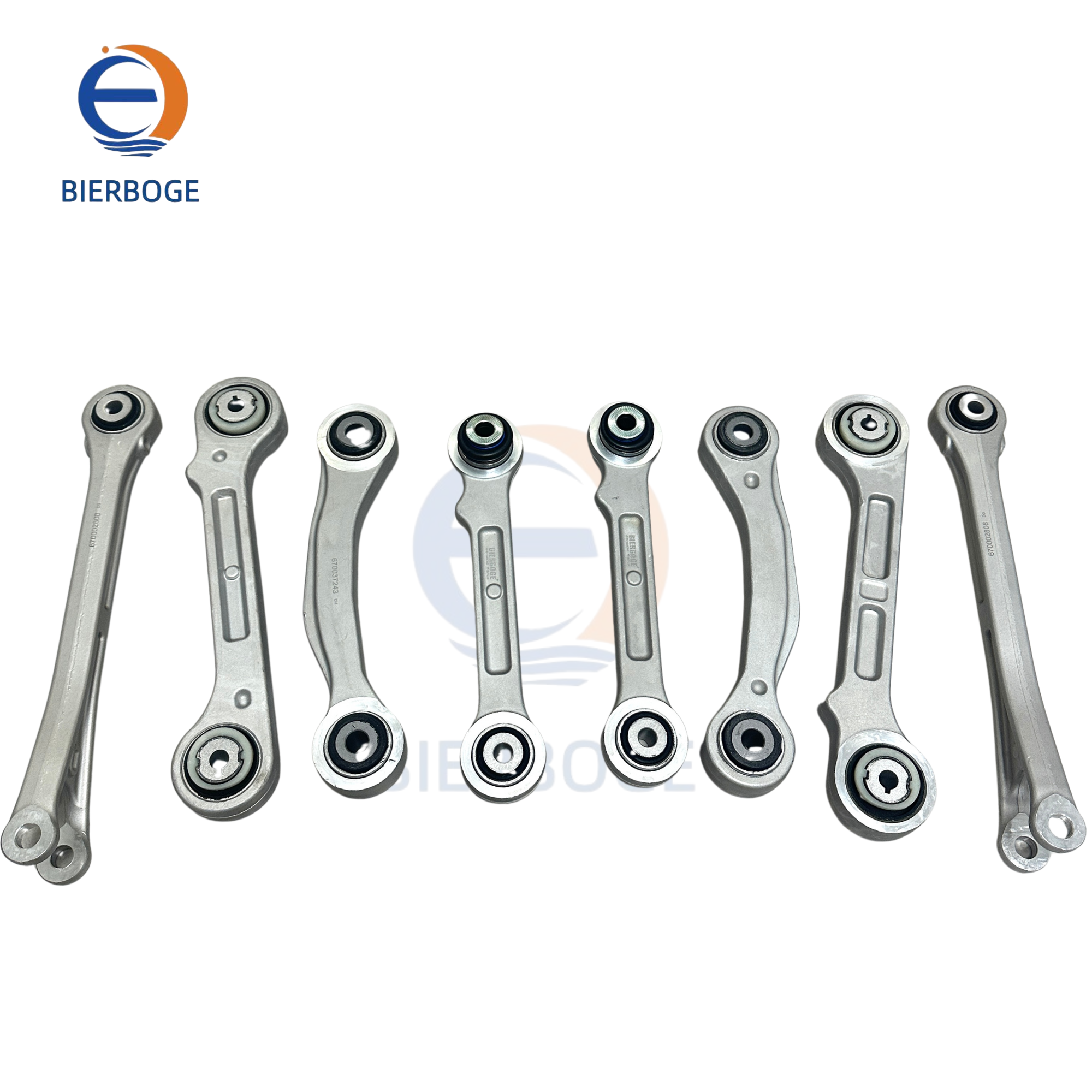 8-piece Rear Control Arm Suspension Kit for Maserati Levante M161, Part Numbers: 670002808, 670032016, 670032017, 670158898, Equivalent Part Number: 670037243