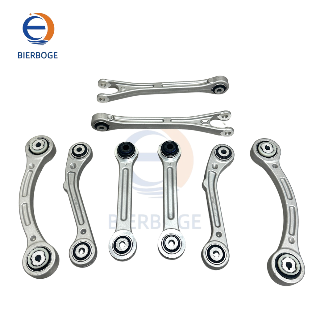 8-piece Rear Suspension Control Arm Kit Compatible with Maserati Ghibli M156 M157, Part Numbers: 670002808, 670006273, 670007252, 670007251