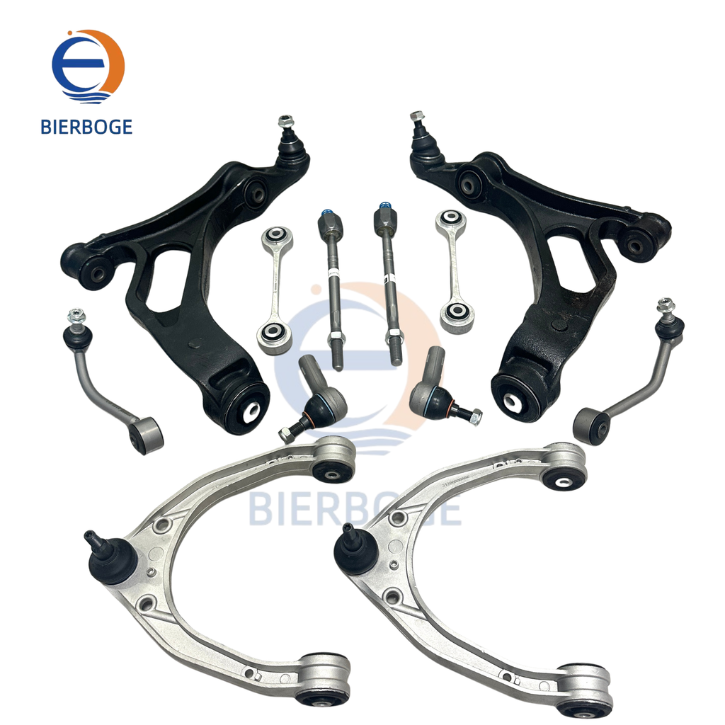 Suitable for 2004-2010 models of Touareg and Cayenne, including a full set of front control arms, front and rear stabilizer bars, inner and outer tie rod ends