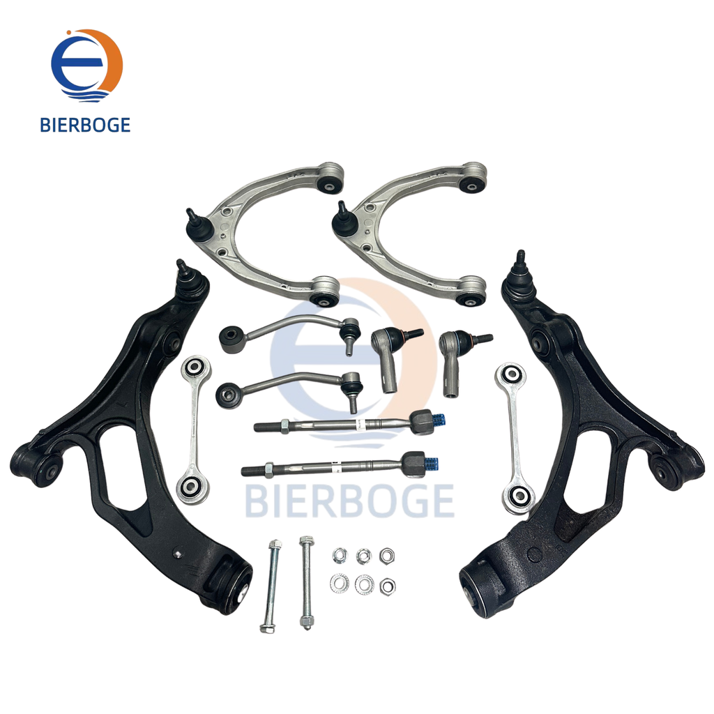 Suitable for 2004-2010 models of Touareg and Cayenne, including a full set of front control arms, front and rear stabilizer bars, inner and outer tie rod ends